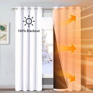 White Blackout Curtains- Never Used